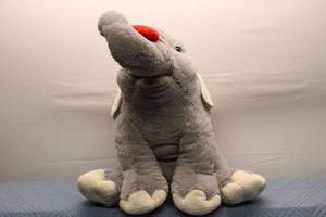 lot 367 image: Gray Plush Elephant Stuffed Animal with Heart Details