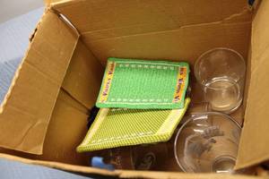 lot 378 image: Lot of Minnesota Vikings Merchandise including Coasters and Glasses