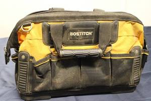 lot 20 image: BOSTITCH Tool Bag with Assorted Tools and Accessories