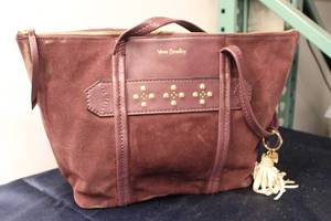 lot B-45 image: Vera Bradley Leather Handbag with Floral Lining