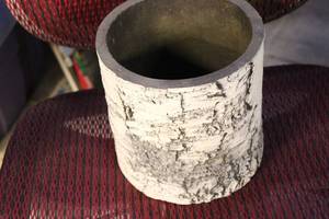 lot 54 image: Unique Decorative Resin Cylinder with Birch Bark Finish