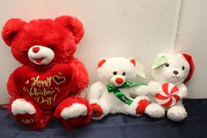 lot 68 image: Assorted Holiday Decor Including Plush Toys and Light Sets