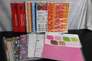 lot 128 image: Bulk Lot of Scrapbooking Paper and Accessories