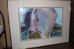 lot 331 image: Framed Abstract Art by Sandra Koskie - Colorful Modern Style
