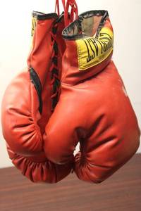 lot 397 image: Pair of Red Everlast Boxing Gloves 16 oz
