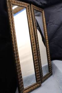 lot 406 image: Pair of Vintage Decorative Wall Mirrors with Textured Frames