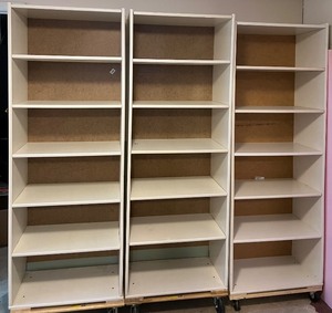 Bookshelf Storage Shelves on Wheels - QTY 3