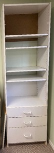White Storage Shelving Unit with Drawers