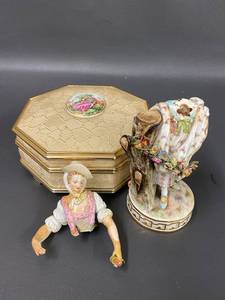 lot 139 image: Meissen Figurine & Music Box