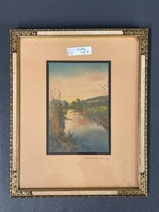 lot 166 image: Wallace Nutting Framed Landscape Print in Ornate Vintage Frame