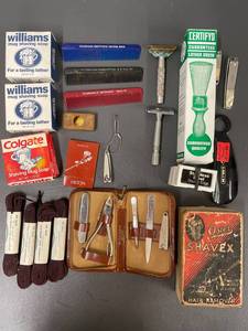 lot 309 image: Vintage Grooming and Shaving Lot with Williams, Colgate, and Certifyd Items