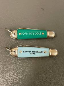 lot 322 image: Vintage 1976 Ford-Dole & Carter-Mondale Campaign Knives
