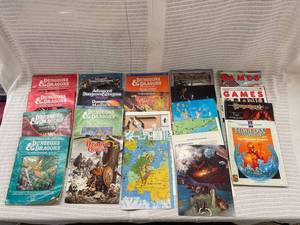 lot 2 image: Extensive Vintage Dungeons & Dragons Collection with Manuals, Maps, and Supplements