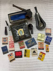 lot 13 image: Vintage Savinelli Punto Oro Pipe with Collectible Matchbooks Lot