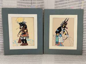 lot 23 image: Vibrant Handcrafted Kachina Arworks with Detailed Hopi Ceremonial Depictions