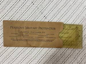 lot 24 image: Antique Pearsons Military Protractor by Eugene Dietzgen Co. with Sleeve