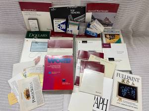 lot 41 image: Vintage Microsoft Word Excel Manuals Guides & Software Collection Macintosh