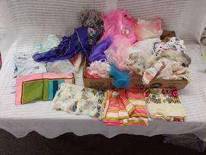 lot 56 image: Vibrant Assortment of Vintage Silk Scarves and Handkerchiefs Collection