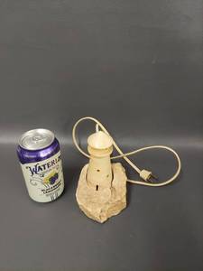 lot 80 image: Unique Stone Lighthouse Decorative Lamp for Home Decor
