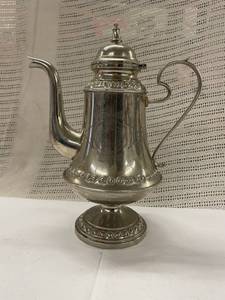 lot 100 image: Vintage Carl Keijser Swedish Teapot with Intricate Engravings