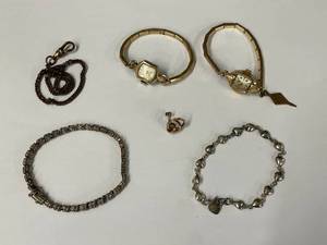 lot 106 image: Vintage Hamilton Gold Filled Watches & Jewelry Lot, Some Sterling Silver