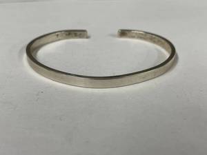 lot 122 image: Sterling Silver Minimalist Cuff Bracelet Genuine Elegant Design