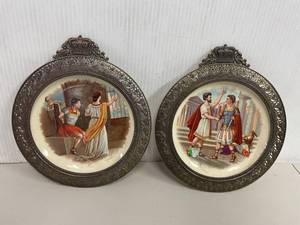 lot 207 image: Pair of Decorative Roman Themed Plates