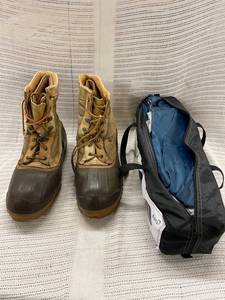 lot 223 image: Used USA-Made Boots Size 13 and Guidesman Twin Lakes 2-Person Tent Combo