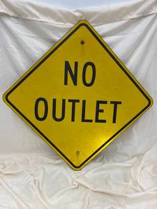 lot 245 image: Vintage No Outlet Road Sign - Authentic Collectible Metal Street Sign
