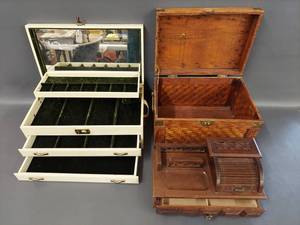 lot 276 image: Vintage Jewelry & Wood Storage Boxes