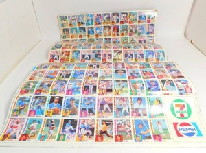 lot 6 image: 1984 Topps Baseball Card Sheet 711 Pepsi Hall Famers Cox Ozzie Brett Carew 28x40