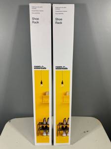 lot 15 image: Set of 2 Room Essentials Shoe Racks, Holds Up to 6 Pairs Each