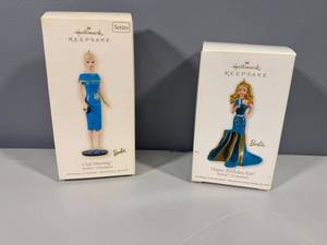 lot 25 image: Set of 2 Hallmark Keepsake Barbie Ornaments - Club Meeting & Happy Birthday Ken