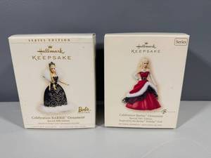 lot 30 image: Set of 2 Hallmark Keepsake Barbie Ornaments - Celebration Barbie 2006 & 2007 Editions