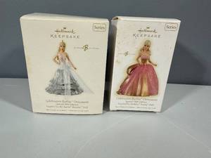lot 31 image: Set of 2 Hallmark Keepsake Celebration Barbie Ornaments (2008 & 2009 Editions)