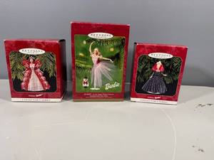 lot 33 image: Lot of 3 Barbie Holiday Keepsake Ornaments - Collectors Series
