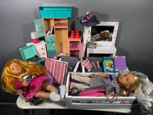 lot 57 image: Collection Doll Furniture and Accessories Including Dolls and Playsets