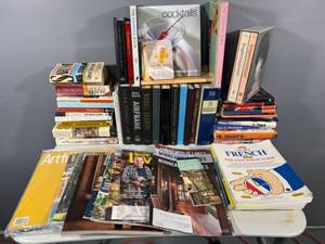 lot 60 image: Collection of Mixed Books Including Cookbooks, Novels, and Magazines