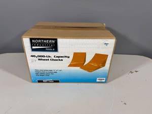 lot 67 image: Northern Industrial 40,000 lb Capacity Wheel Chocks - Pair