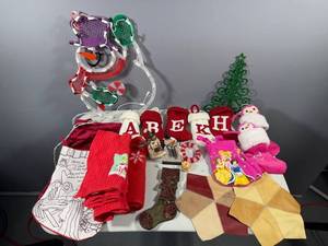 lot 118 image: Festive Christmas Stocking and Holiday Decor Collection
