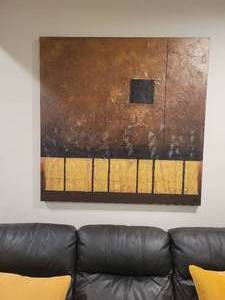 lot 56 image: Oil Painting by Artists Guild Of America. 40 x 40 x 1 12.