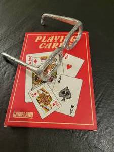 lot 62 image: 12 x 8 Gameland Playing Cards and Oversize Metal Eye Glasses.