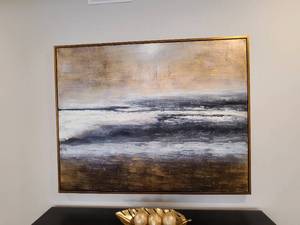 lot 30 image: A Large Hand Painted Lightly Textured Abstract Canvas Copper Haze 66 x 52 x 2.