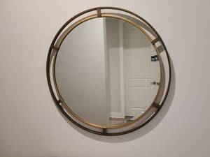 lot 41 image: Bronze and Gold Open Frame Wall Mirror.