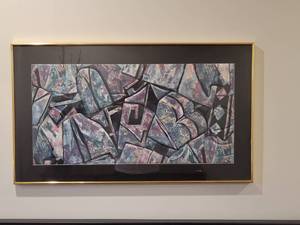 lot 79 image: Framed Quilted Fabric Art Under Glass.