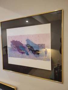lot 80 image: Framed Artwork Signed Strickland. Embossing to the Art Paper.