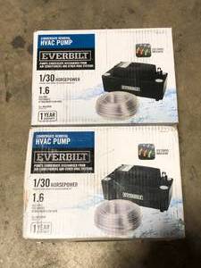 Lot of Everbilt 120-Volt Condensate Pump w Hose   Customer Returns See Pictures