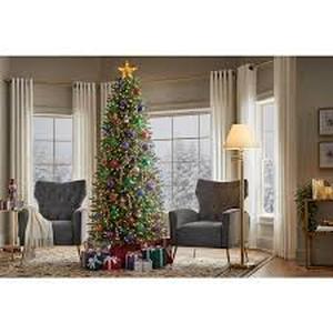 Home Accents Holiday 7.5 ft. Pre-Lit LED Jackson Noble Fir Slim Artificial Christmas Tree T21 Customer Returns See Pictures