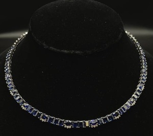 NEW Oscar Friedman 47.88 Carat Natural Sapphire & Diamond Necklace in 14k White Gold $49,315 Appraisal Included VIDEO