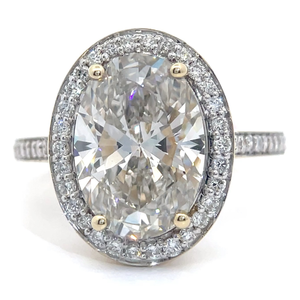 5.50 Carat Diamond Pav�Oval Halo Ring in 14k White Gold Retail $7,495 Appraisal Included VIDEO